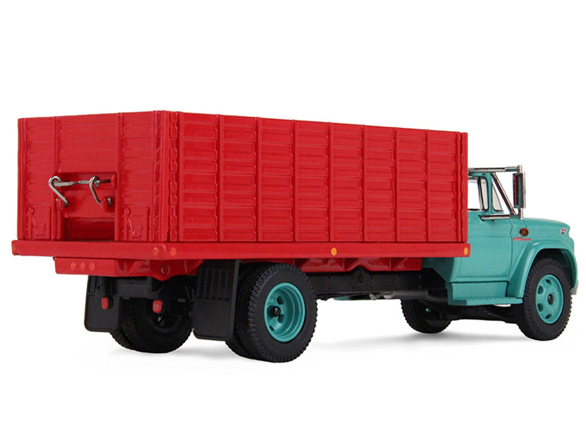 GMC 4000 Grain Truck Turquoise with Red Container 1/64 Diecast Model by DCP/First Gear-First Gear-ModelCars.com