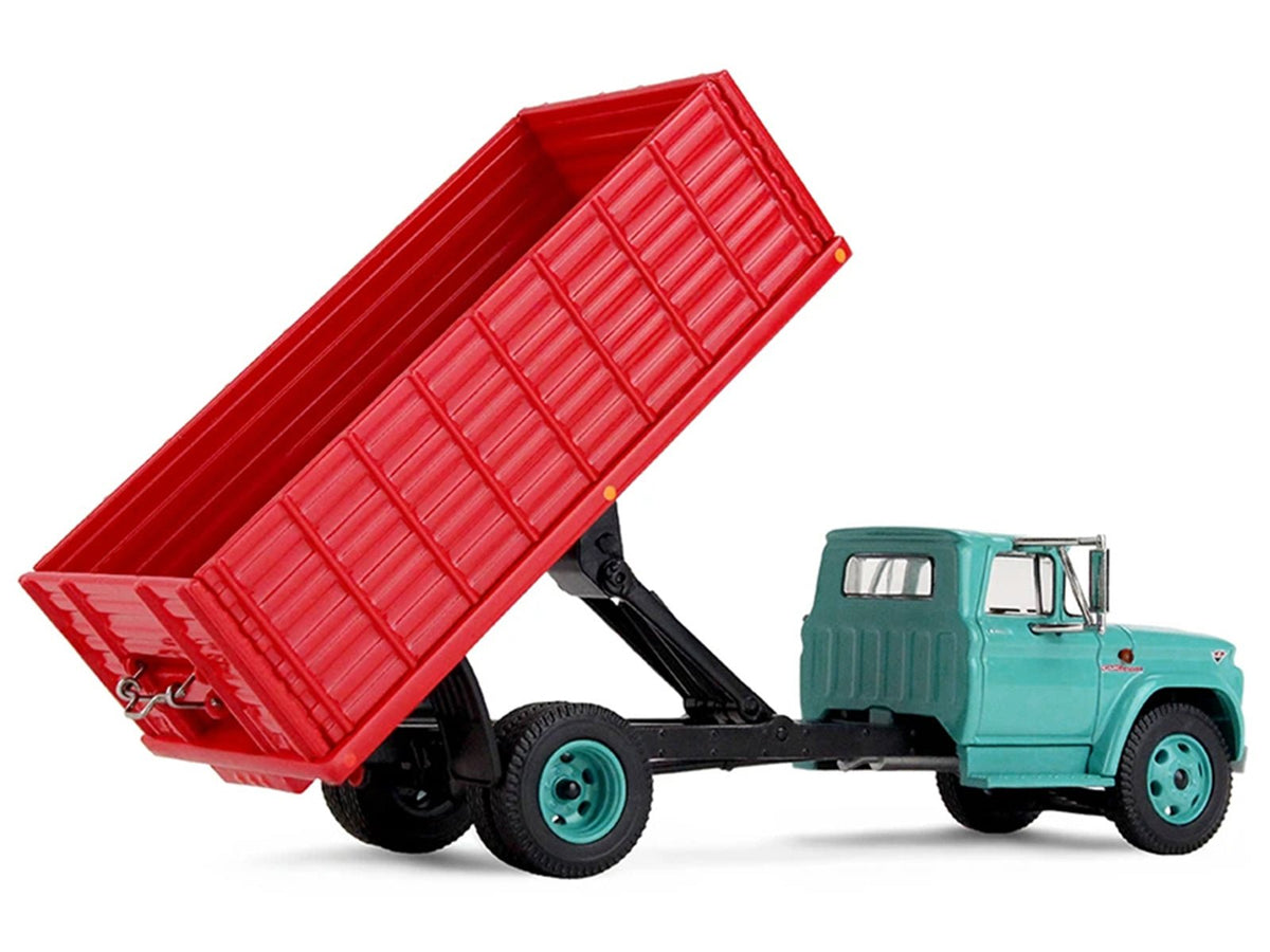 GMC 4000 Grain Truck Turquoise with Red Container 1/64 Diecast Model by DCP/First Gear-First Gear-ModelCars.com