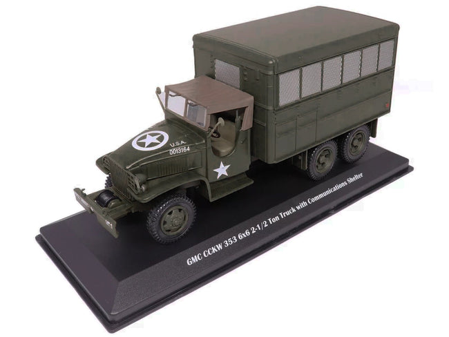 GMC CCKW 353 6x6 2-1/2 Ton Truck with Communications Shelter Olive Drab "United States Army" 1/43 Diecast Model by Militaria Die Cast-Militaria Die Cast-ModelCars.com