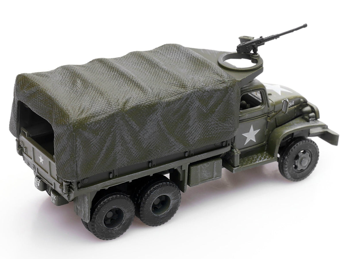 GMC CCKW 353 Truck With Mounted Gun Olive Drab "4148174-S" US Army World War II 1/72 Diecast Model by Legion-Legion-ModelCars.com
