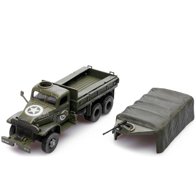 GMC CCKW 353 Truck With Mounted Gun Olive Drab "4734511 - S" US Army World War II 1/72 Diecast Model by Legion - Legion - ModelCars.com
