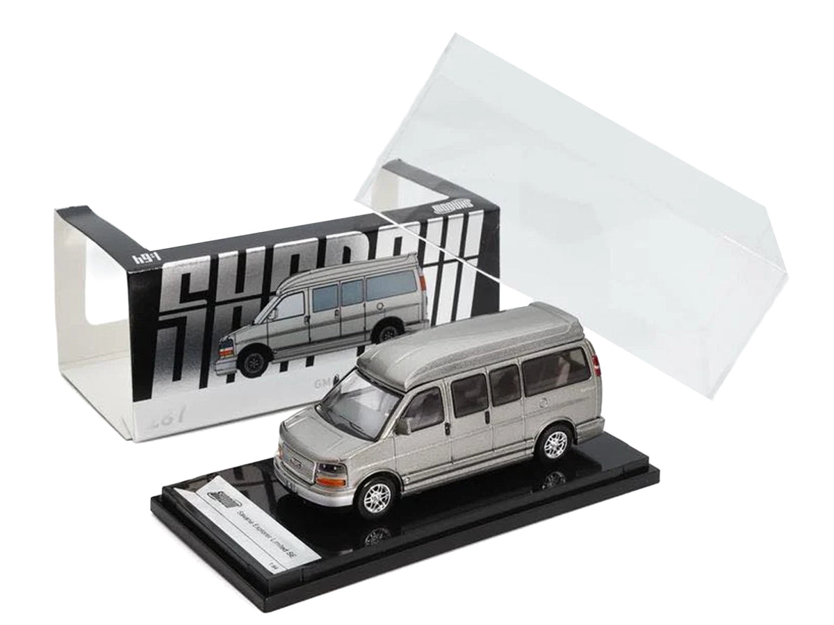 GMC Savana Explorer Limited SE Van Gray Metallic 1/64 Diecast Model Car by Shadow-Shadow-ModelCars.com