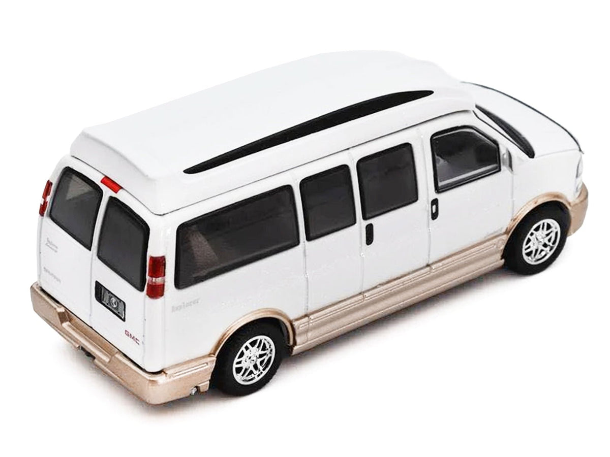 GMC Savana Explorer Limited SE Van White Metallic 1/64 Diecast Model Car by Shadow-Shadow-ModelCars.com