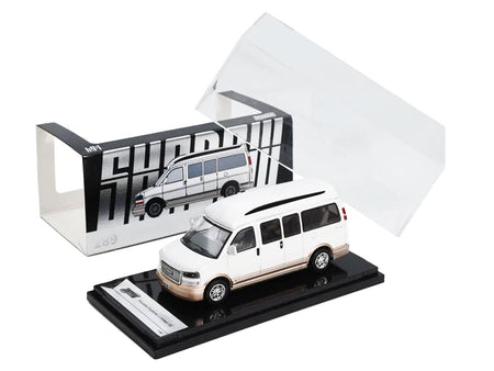 GMC Savana Explorer Limited SE Van White Metallic 1/64 Diecast Model Car by Shadow-Shadow-ModelCars.com