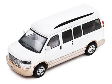 GMC Savana Explorer Limited SE Van White Metallic 1/64 Diecast Model Car by Shadow-Shadow-ModelCars.com