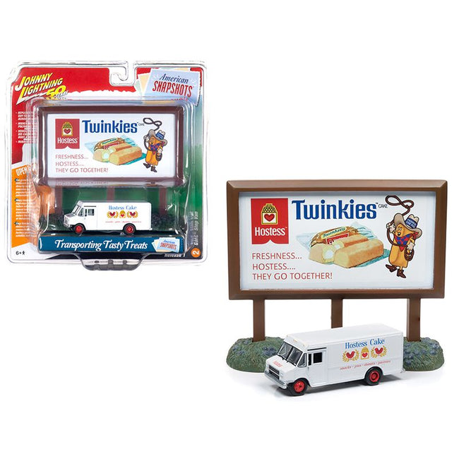 GMC Step Van White with "Hostess" Country Billboard "Johnny Lightning 50th Anniversary" 1/64 Diecast Model by Johnny Lightning-Johnny Lightning-ModelCars.com