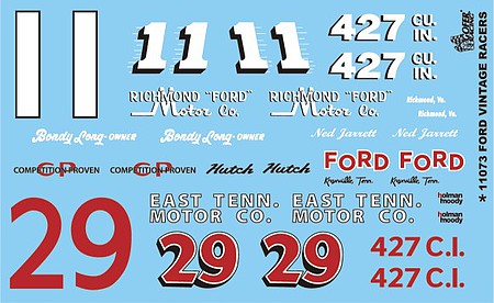 FORD VINTAGE RACE DECALS