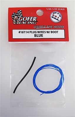 GR PLUG WIRES W/BOOT BLUE