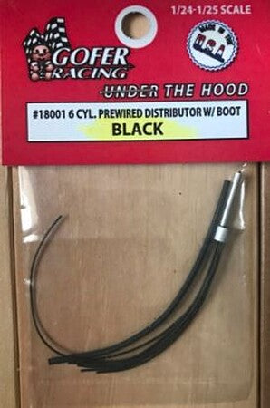 Gofer Racing Black 6-Cylinder Distributor w/ Plug &amp; Boot