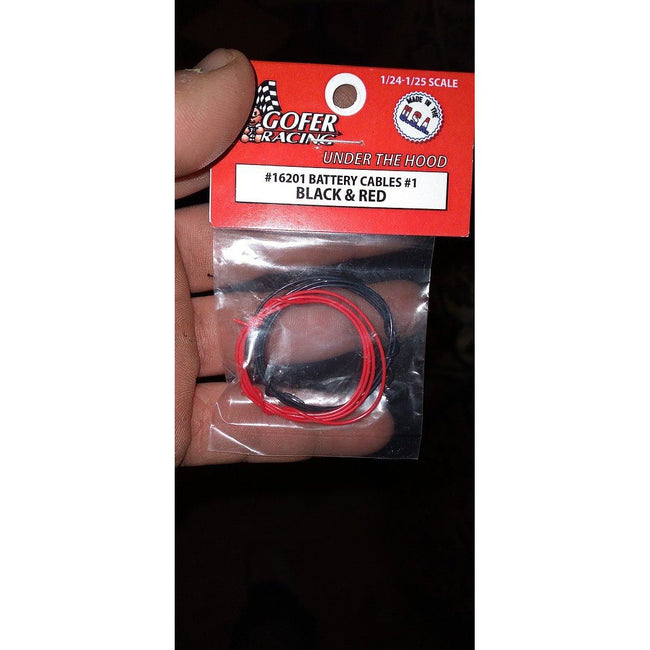 Gofer Racing 1/24 - 1/25 Battery Cables Black - Red - Gofer Racing - ModelCars.com