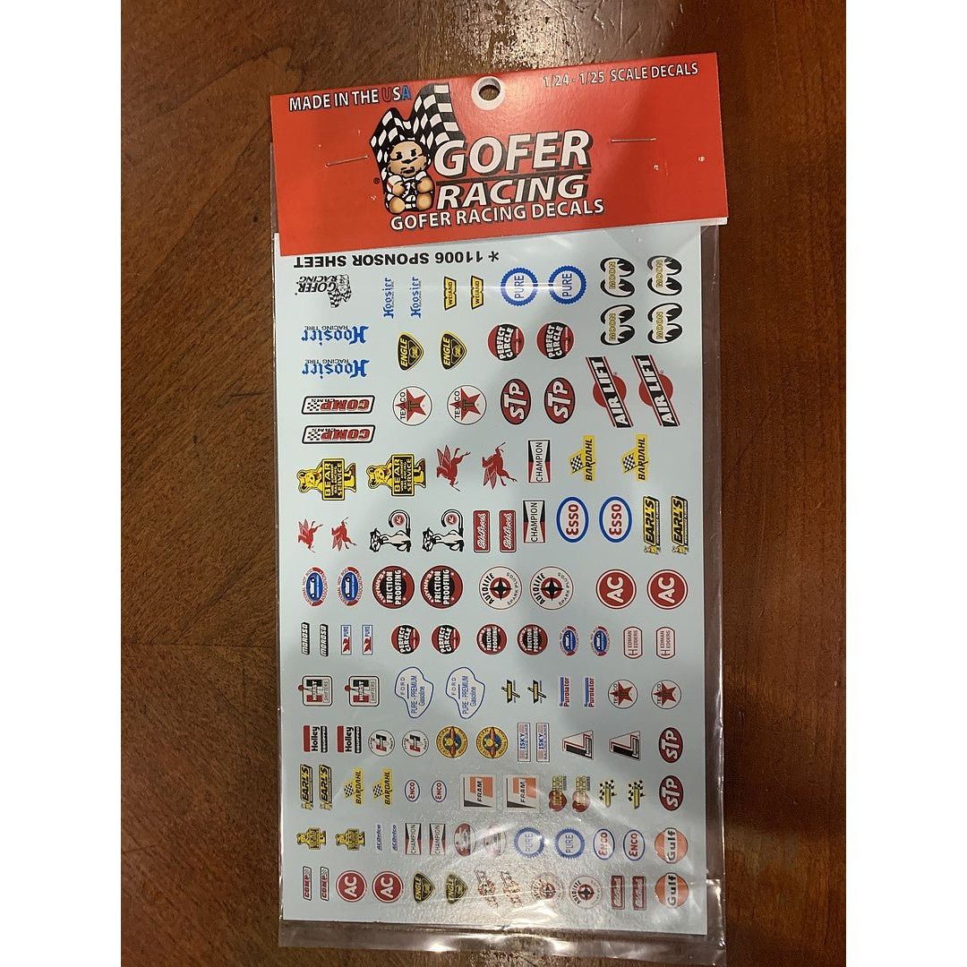Gofer Racing 1/24 Scale Racing Sponsors Decal Sheet - Gofer Racing - ModelCars.com