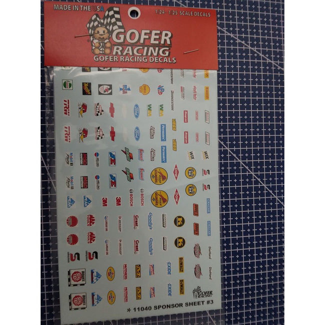 Gofer Racing 1/25 Scale Sponsor Sheet 3 Decal Sheet - Gofer Racing - ModelCars.com