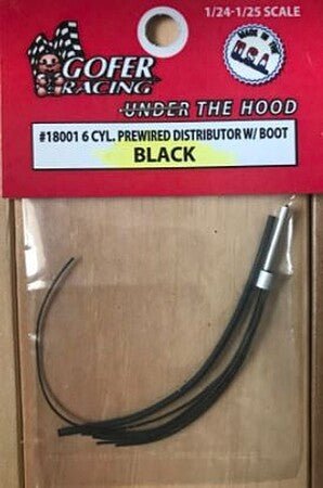 Gofer Racing Black 6-Cylinder Distributor w/ Plug &amp; Boot-Gofer Racing-ModelCars.com