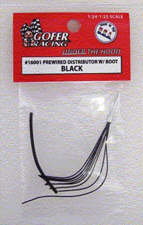 Gofer Racing Wired Distributor with Boot (Black)-Gofer Racing-ModelCars.com