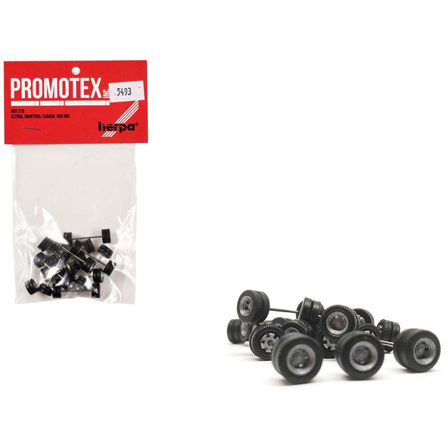 Goldhofer Trailer Wheelsets (12 Sets) 1/87 (HO) Plastic Model by Promotex-Promotex-ModelCars.com
