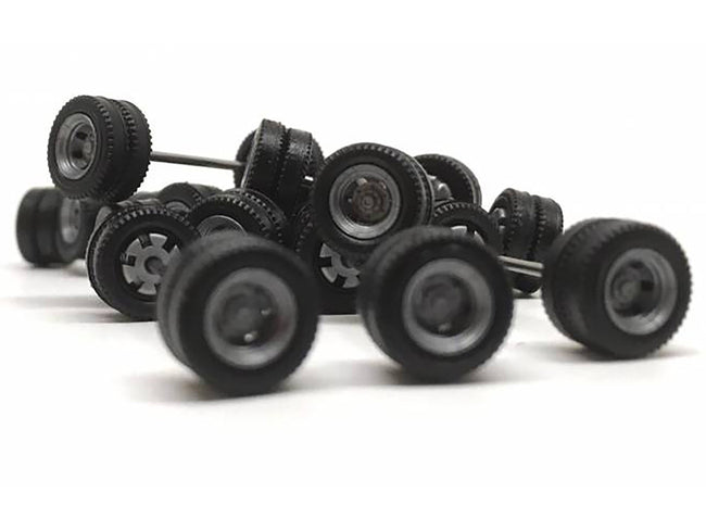 Goldhofer Trailer Wheelsets (12 Sets) 1/87 (HO) Plastic Model by Promotex-Promotex-ModelCars.com