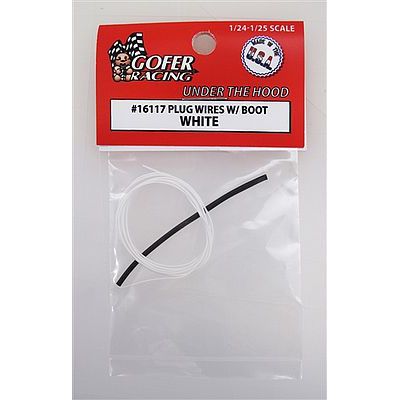 GR PLUG WIRES W/BOOT WHTE - Gofer Racing - ModelCars.com