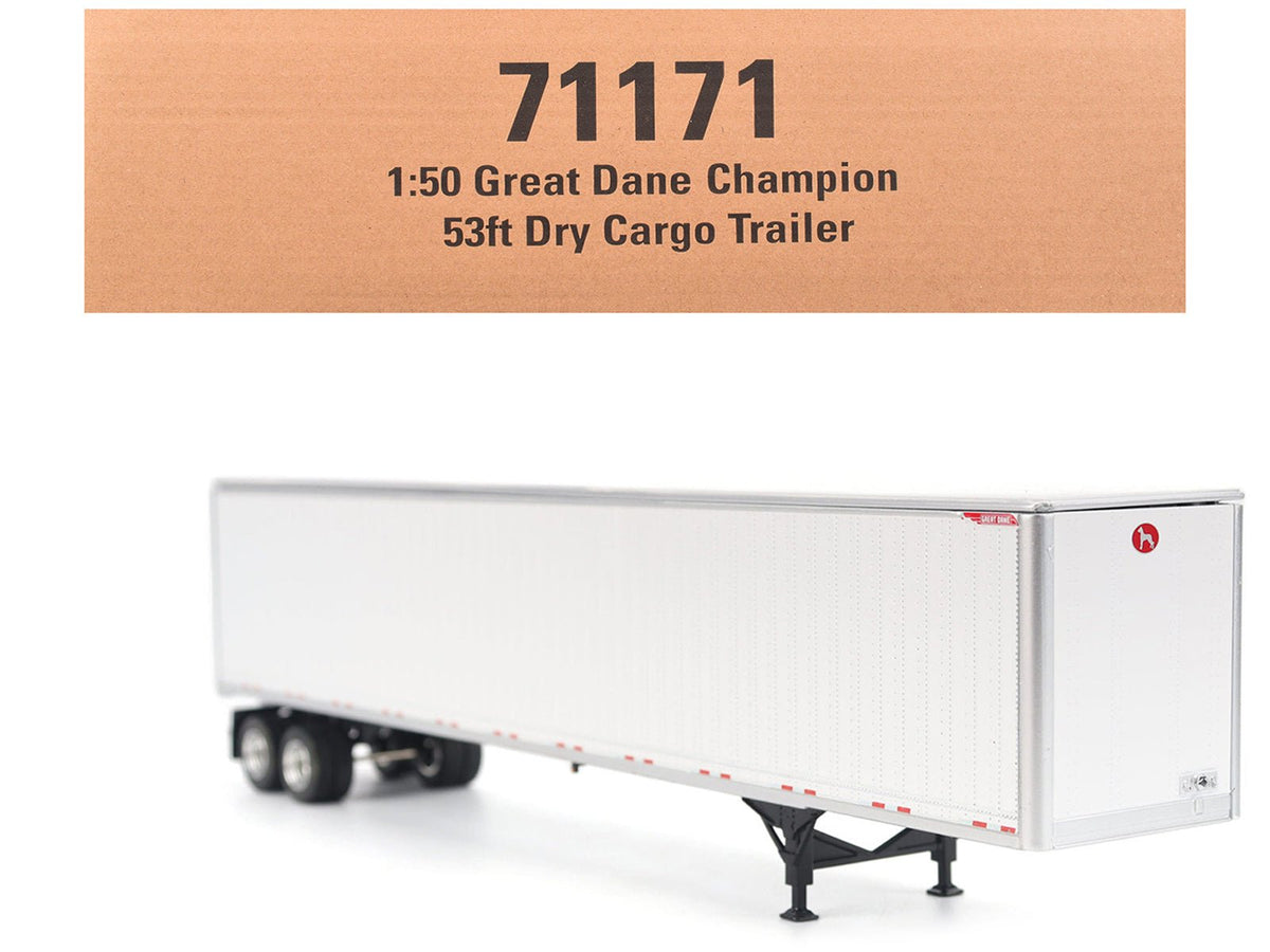 Great Dane Champion 53ft Dry Cargo Trailer White "Transport Series" 1/50 Diecast Model by Diecast Masters-Diecast Masters-ModelCars.com