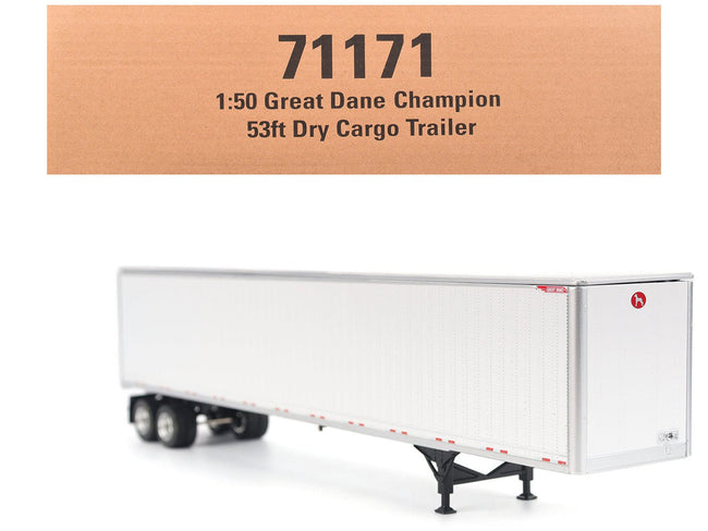 Great Dane Champion 53ft Dry Cargo Trailer White "Transport Series" 1/50 Diecast Model by Diecast Masters-Diecast Masters-ModelCars.com