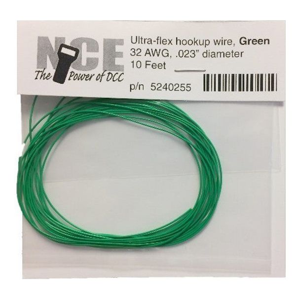 GREEN WIRE 32AWG 10 FT - NCE - ModelCars.com