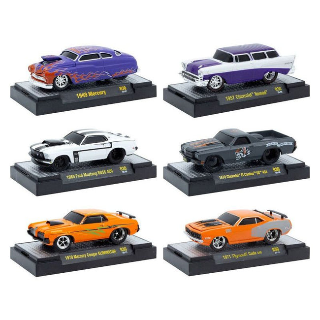 "Ground Pounders" 6 Cars Set Release 30 IN DISPLAY CASES Limited Edition 1/64 Diecast Model Cars by M2 Machines-M2-ModelCars.com