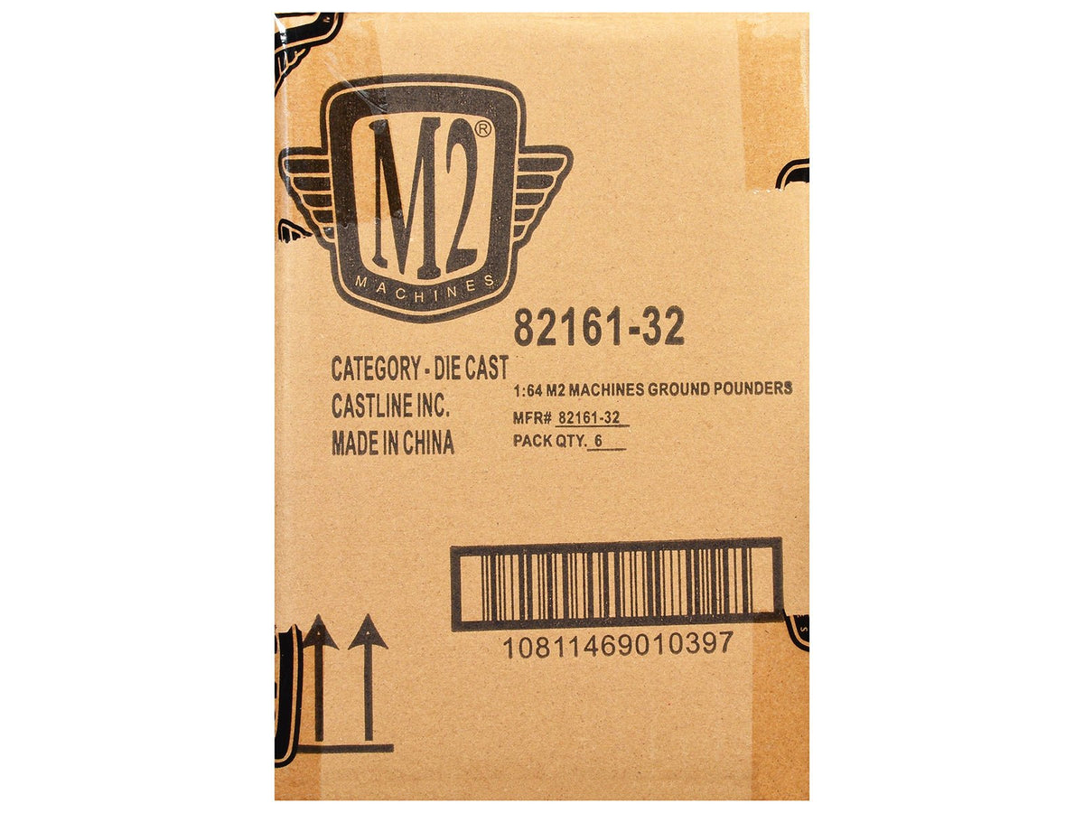 "Ground Pounders" 6 Cars Set Release 32 IN DISPLAY CASES Limited Edition 1/64 Diecast Model Cars by M2 Machines-M2-ModelCars.com