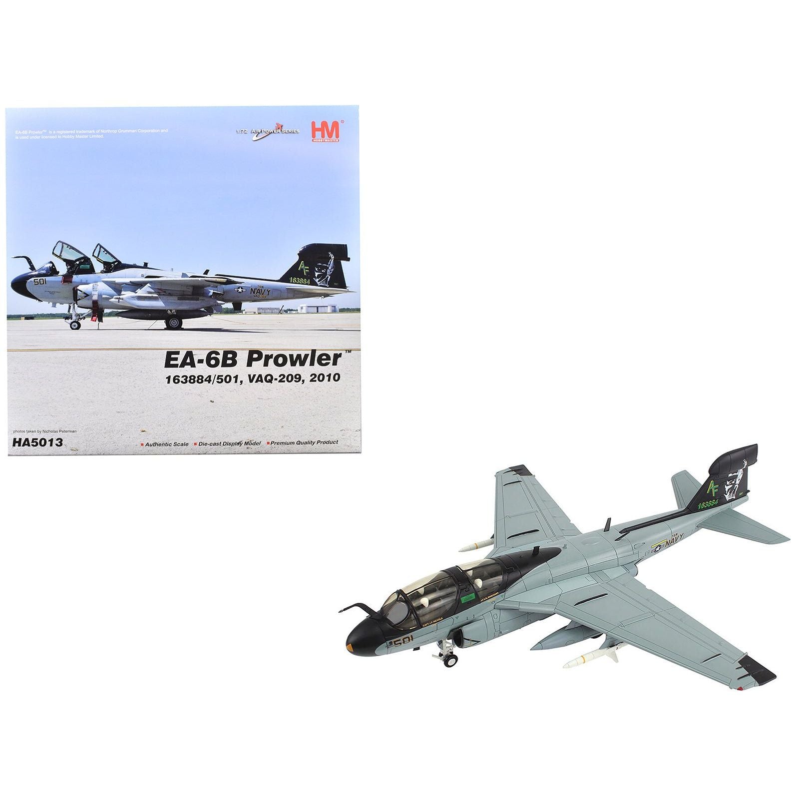Grumman EA - 6B Prowler Aircraft "163884/501 VAQ - 209 Star Warriors" (2010) United States Navy "Air Power Series" 1/72 Diecast Model by Hobby Master - Hobby Master - ModelCars.com
