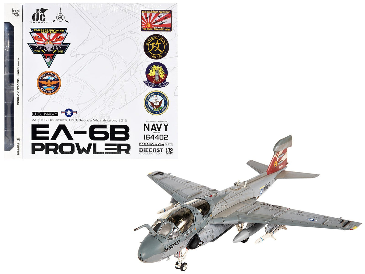 Grumman EA-6B Prowler Attack Aircraft "VAQ-136 Gauntlets USS George Washington" (2012) United States Navy 1/72 Diecast Model by JC Wings-JC Wings-ModelCars.com