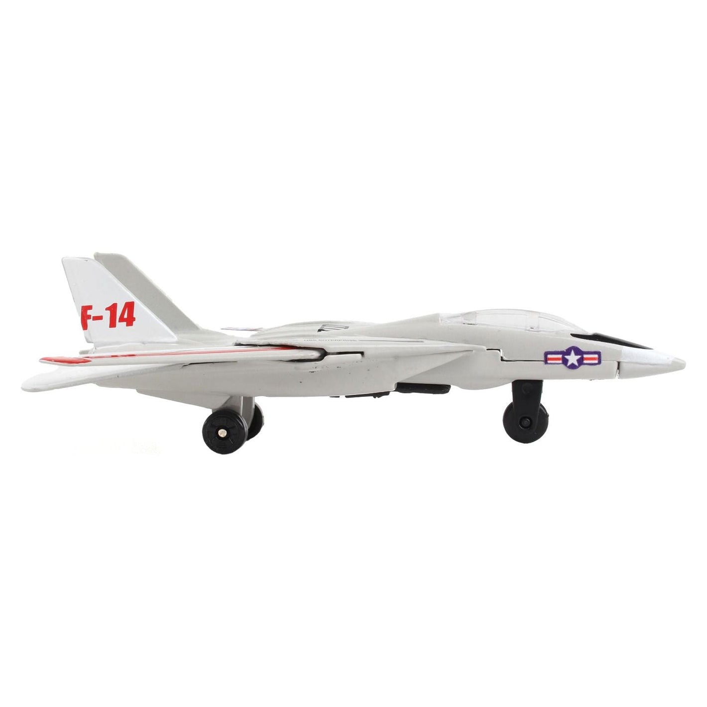 Grumman F - 14 Tomcat Fighter Aircraft Gray with Red Stripes "United States Navy Test Aircraft" with Runway Section Diecast Model Airplane by Runway24 - Runway24 - ModelCars.com