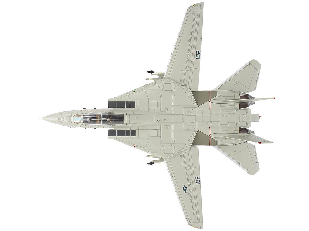 Grumman F-14A Tomcat Fighter Aircraft "Sukhoi Killer VF-41 Black Aces USS Nimitz" (1981) United States Navy "Air Power Series" 1/72 Diecast Model by Hobby Master-Hobby Master-ModelCars.com