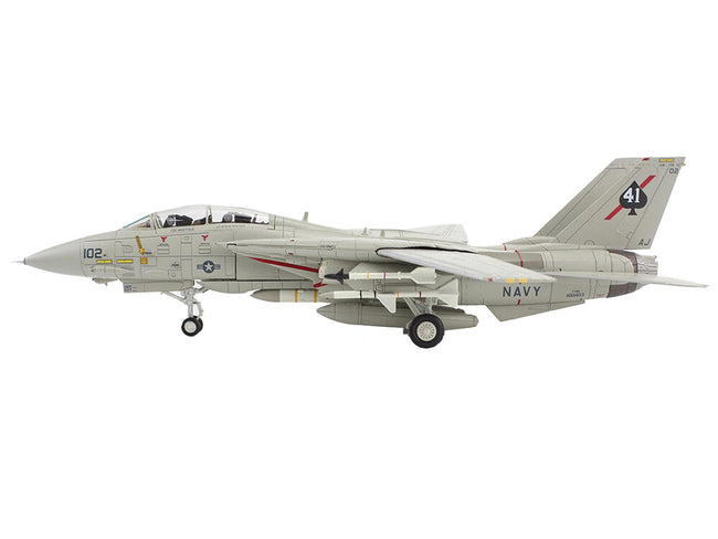 Grumman F-14A Tomcat Fighter Aircraft "Sukhoi Killer VF-41 Black Aces USS Nimitz" (1981) United States Navy "Air Power Series" 1/72 Diecast Model by Hobby Master-Hobby Master-ModelCars.com