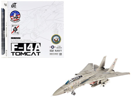Grumman F-14A Tomcat Fighter Aircraft "VF-41 Black Aces USS Nimitz Gulf of Sidra" (1981) United States Navy 1/72 Diecast Model by JC Wings-JC Wings-ModelCars.com
