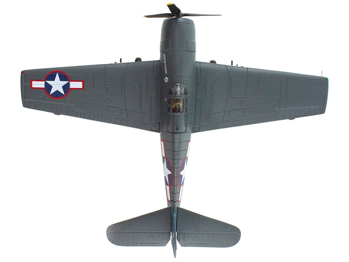 Grumman F6F-3 Hellcat Fighter Aircraft "Ruth-Less Lt. Oscar Chenoweth VF-38 Segi Point Airstrip New Georgia Island" (1943) United States Navy "Air Power Series" 1/72 Diecast Model by Hobby Master-Hobby Master-ModelCars.com