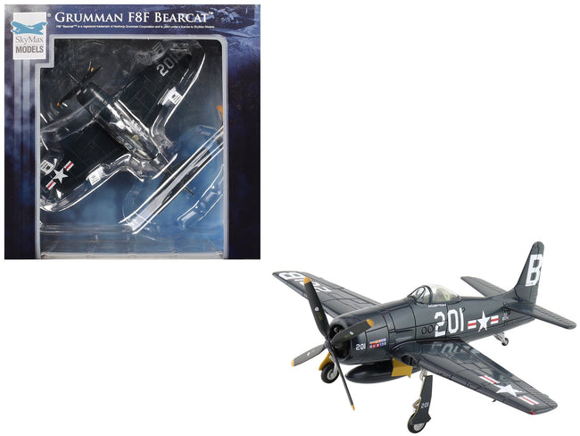 Grumman F8F-2P Bearcats Fighter Aircraft "121714 Duxford (Restored Plane)" (2014) United States Navy "SkyMax Flying Heroes" 1/72 Diecast Model by Hobby Master-Hobby Master-ModelCars.com