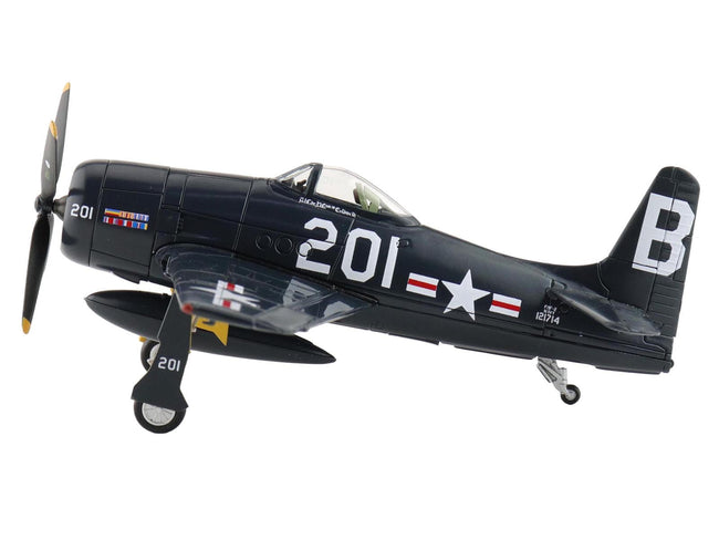 Grumman F8F-2P Bearcats Fighter Aircraft "121714 Duxford (Restored Plane)" (2014) United States Navy "SkyMax Flying Heroes" 1/72 Diecast Model by Hobby Master-Hobby Master-ModelCars.com