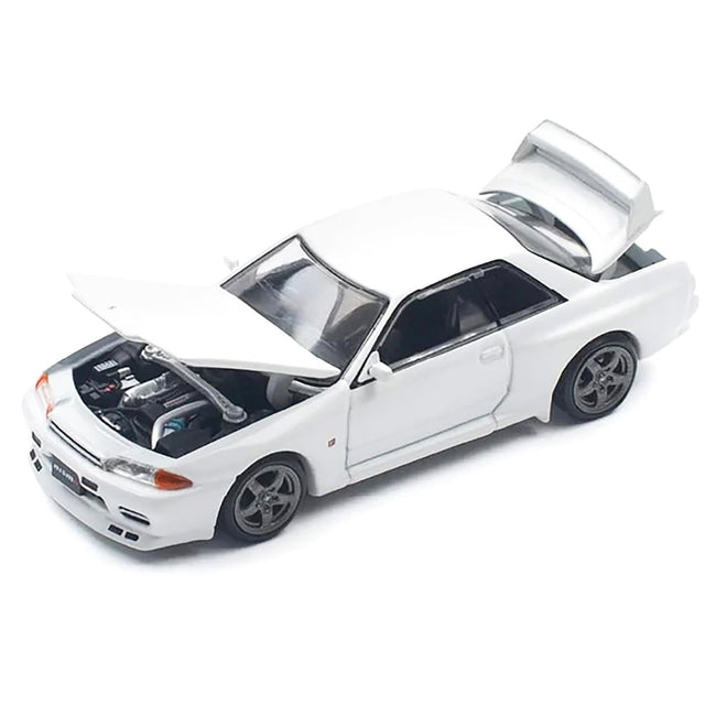 GTR R32 RHD (Right Hand Drive) Crystal White 1/64 Diecast Model Car by Pop Race - Pop Race - ModelCars.com