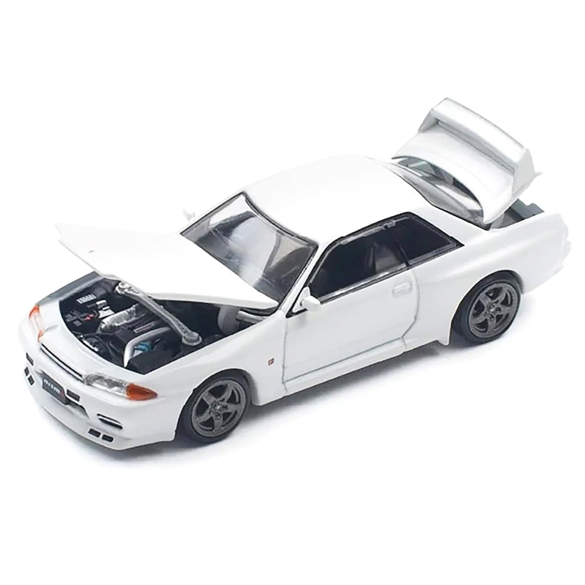 GTR R32 RHD (Right Hand Drive) Crystal White 1/64 Diecast Model Car by Pop Race-Pop Race-ModelCars.com