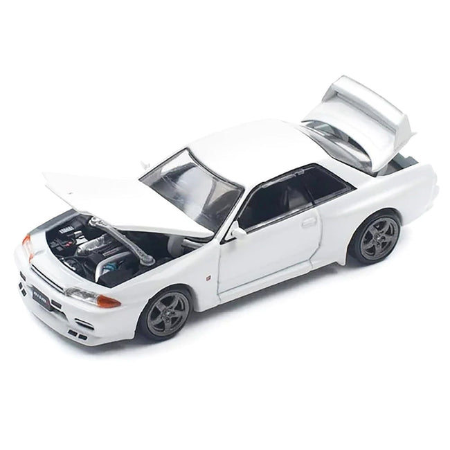 GTR R32 RHD (Right Hand Drive) Crystal White 1/64 Diecast Model Car by Pop Race-Pop Race-ModelCars.com
