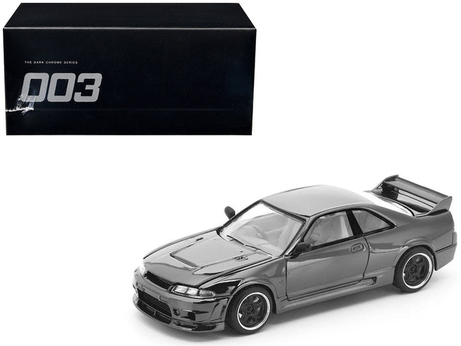GTR R33 400R RHD (Right Hand Drive) Dark Chrome "The Dark Chrome Series" 1/64 Diecast Model Car by Pop Race-Pop Race-ModelCars.com