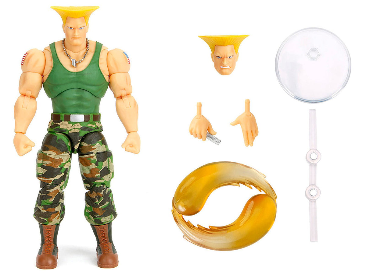 Guile 6" Moveable Figure with Accessories and Alternate Head and Hands "Ultra Street Fighter II: The Final Challengers" (2017) Video Game Model by Jada-Jada-ModelCars.com