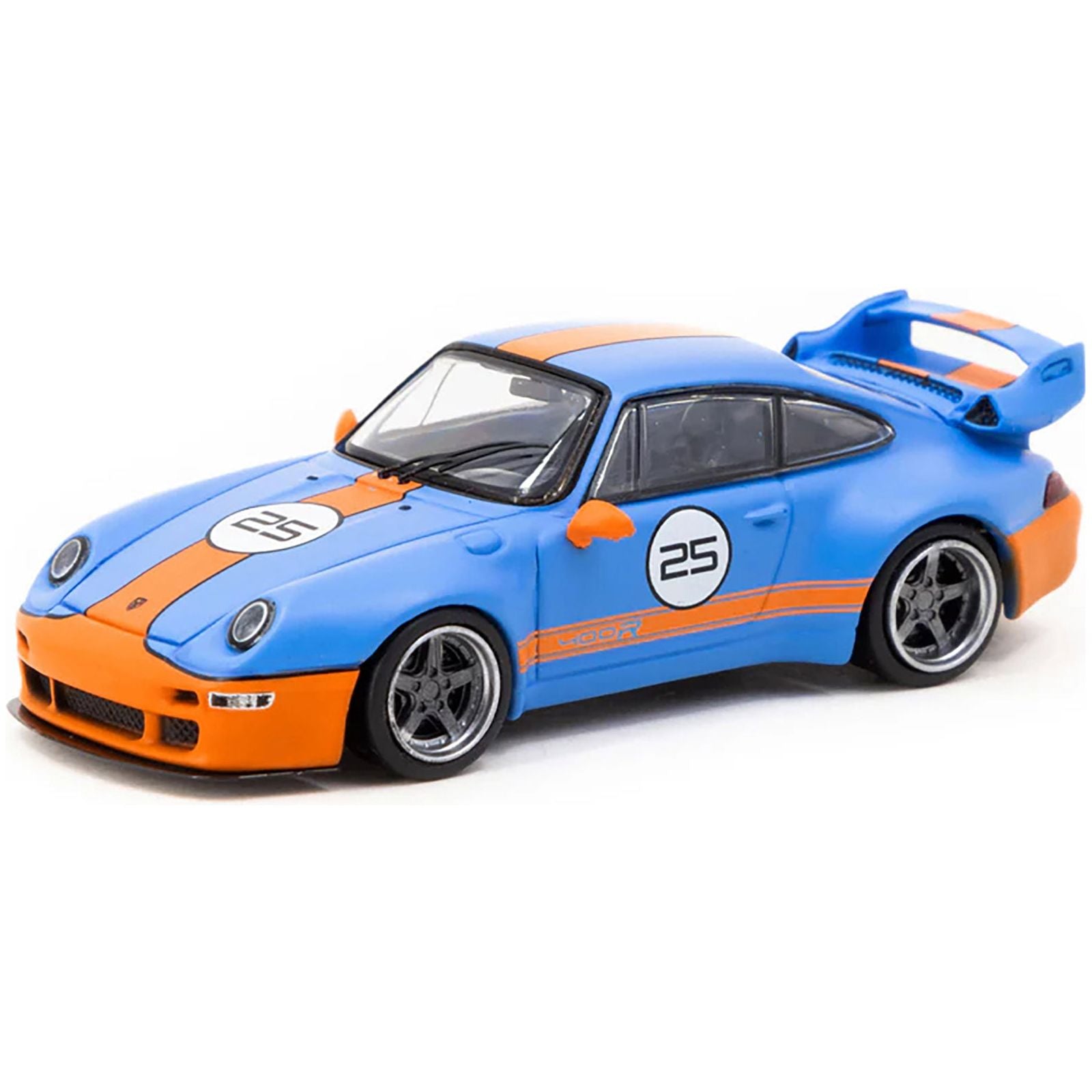 Gunther Werks 993 25 Blue with Orange Stripes "Hobby64" Series 1/64 Diecast Model Car by Tarmac Works - Tarmac Works - ModelCars.com