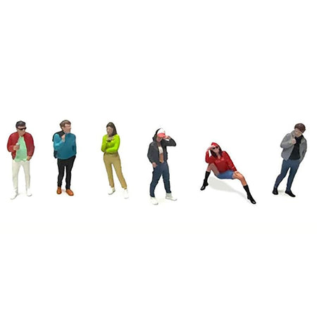 "Hanging Out #3" 6 piece Diecast Figure Set (6 Figures) Limited Edition for 1/64 Scale Models by American Diorama-American Diorama-ModelCars.com