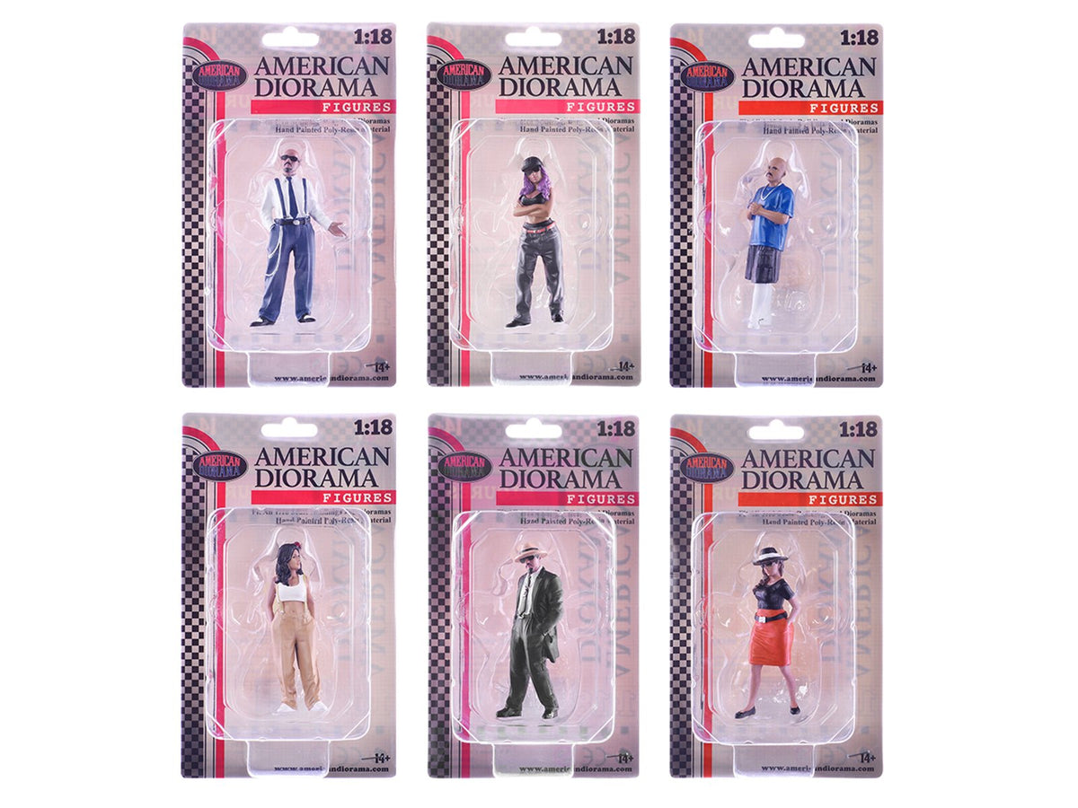 "Hanging Out 3" 6 piece Figure Set for 1/18 Scale Models by American Diorama-American Diorama-ModelCars.com