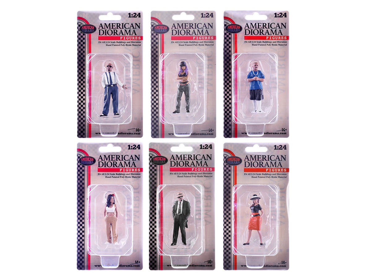"Hanging Out 3" 6 piece Figure Set for 1/24 Scale Models by American Diorama-American Diorama-ModelCars.com