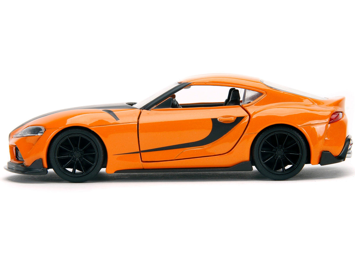 Han's Mazda RX-7 Orange Metallic and Matt Black and Toyota GR Supra Orange Metallic with Black Hood Set of 2 pieces "Fast & Furious" Series 1/32 Diecast Model Cars by Jada-Jada-ModelCars.com