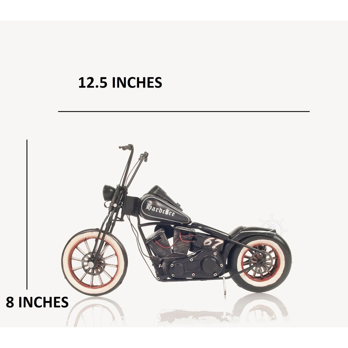 Hardcore 67 Chopper Motorcycle Metal Handmade - Old Modern - ModelCars.com