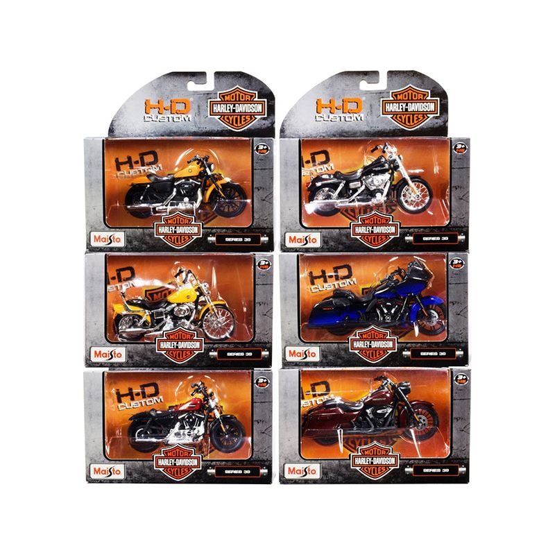 Harley-Davidson Motorcycles 6 piece Set Series 39 1/18 Diecast Models by Maisto-Maisto-ModelCars.com