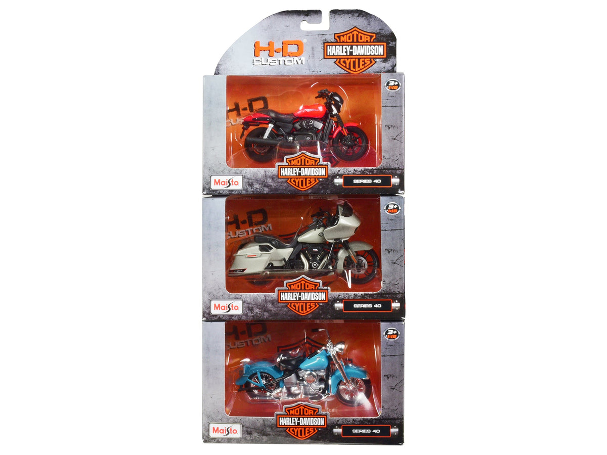 Harley-Davidson Motorcycles 6 piece Set Series 40 1/18 Diecast Models by Maisto-Maisto-ModelCars.com
