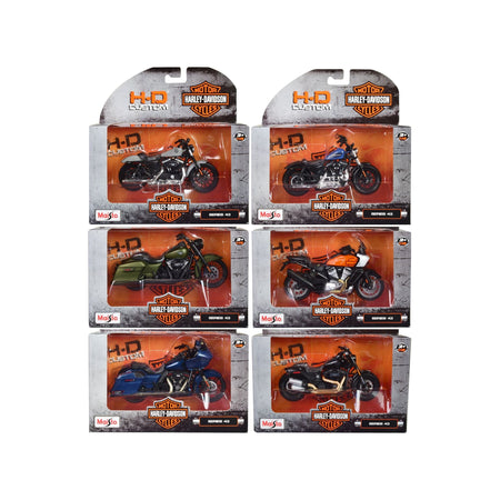 Harley - Davidson Motorcycles 6 piece Set Series 43 1/18 Diecast Models by Maisto - Maisto - ModelCars.com