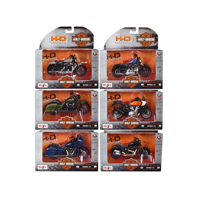Harley - Davidson Motorcycles 6 piece Set Series 43 1/18 Diecast Models by Maisto - Maisto - ModelCars.com